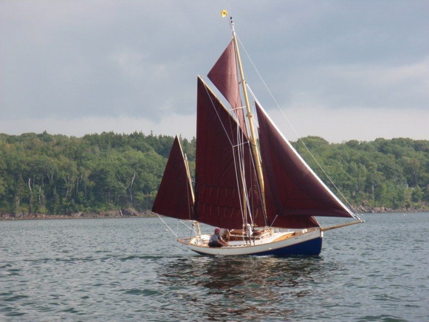 2008 Thomas Gilmer Blue Moon Yawl "TIME" under full sail